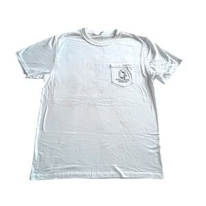 Atlantic Drift Oyster Roast Tuxedo Graphic T Shirt White Pocket Tee Made in USA